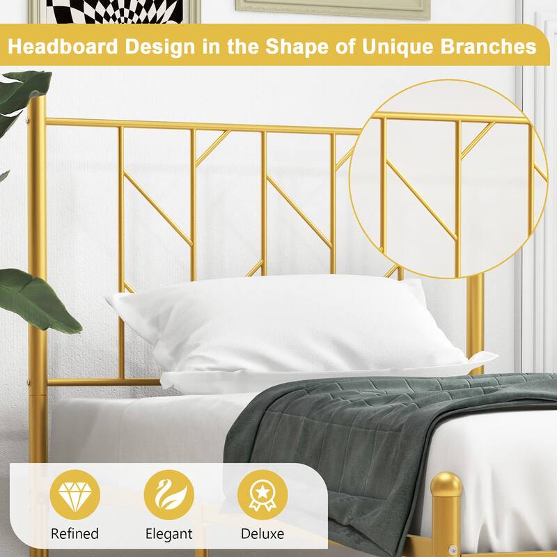 Gymax Twin Size Platform Bed Frame Heavy-duty Metal Bed Frame w/Sturdy
