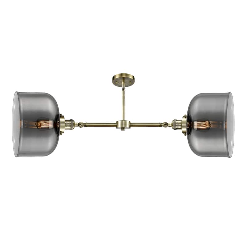 Innovations Lighting X-Large Bell 2 Light 21" Wide Linear Chandelier