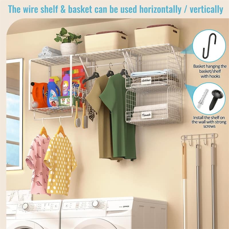 3 Pack Laundry Room Shelves Wall Mounted - 15.8"D x 11.8"W x 16"H