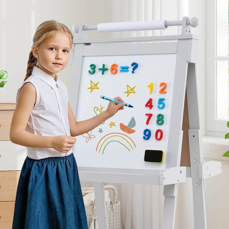 Costway Foldable Easel for Kids 3-in-1 Double-sided Art Easel with - See Details