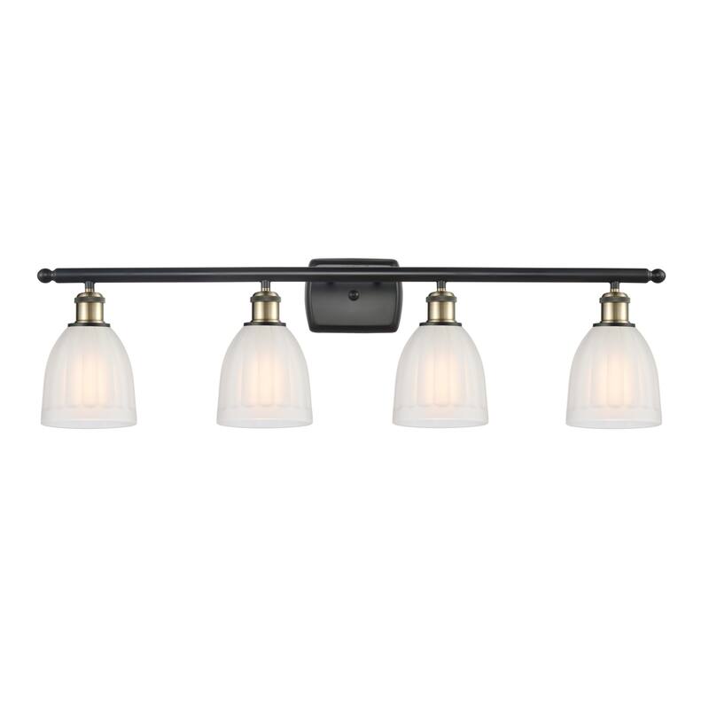 Innovations Lighting Brookfield 4 Light 36" Wide Bathroom Vanity Light - Black Antique Brass / White