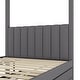 preview thumbnail 8 of 22, Full Size Upholstery Wood Platform Bed with Trundle,Canopy Bed with Drawers