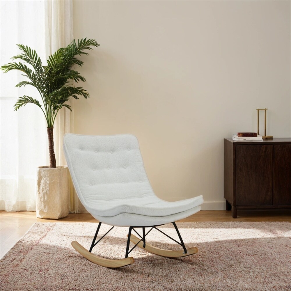Armless Rocking Chair Upholstered Seat Rocker Glider Chair with Backrest Modern Accent Rocking Chair Bed Bath Beyond 40883462