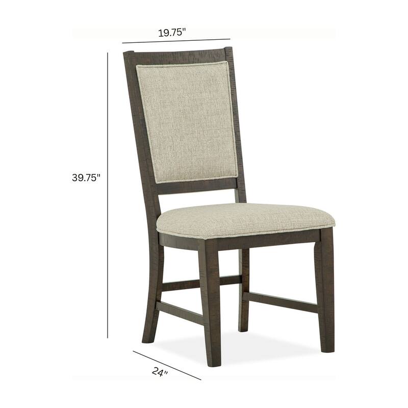 Magnussen Home Westley Falls Graphite Step Upholstered Side Chair Two Pack - 19.75''W x 24''D x 39.75''H