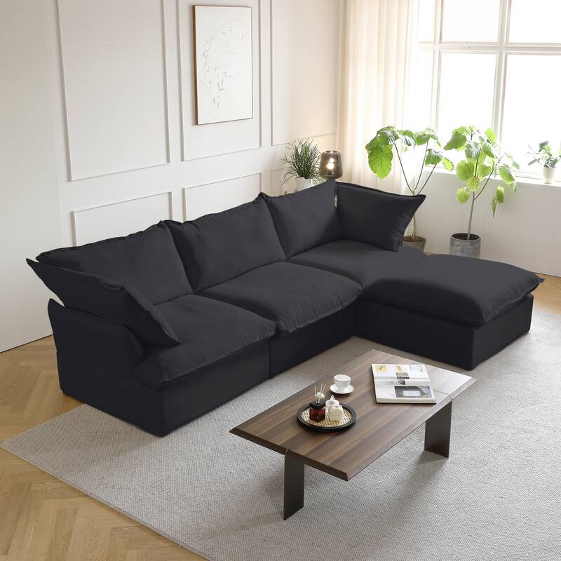 L Shape Sectional Couches, Sectional Sofa with Chaise Ottoman