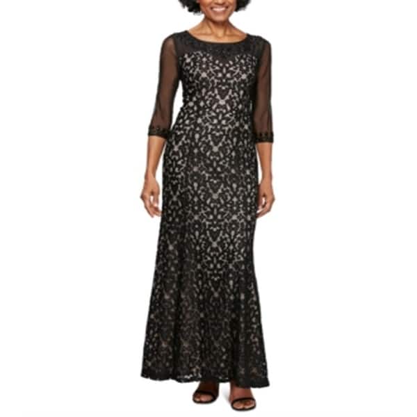 chinese dress ladies Alex Evenings Petite A-Line Embroidered Mock Dress with Scallop Detail Smokey Orchid / 12p main image 0