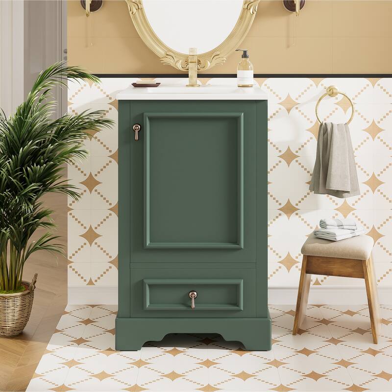 20 Inch Bathroom Vanity with Ceramic Sink