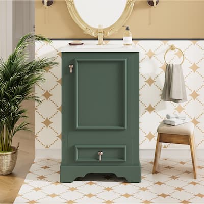 20 Inch Bathroom Vanity with Ceramic Sink
