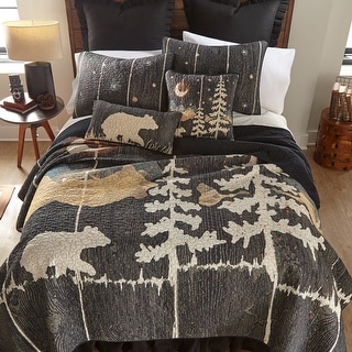 Details about   Donna Sharp Moonlit Bear Quilted Rustic Country Lodge ** TWIN** Quilt Set 