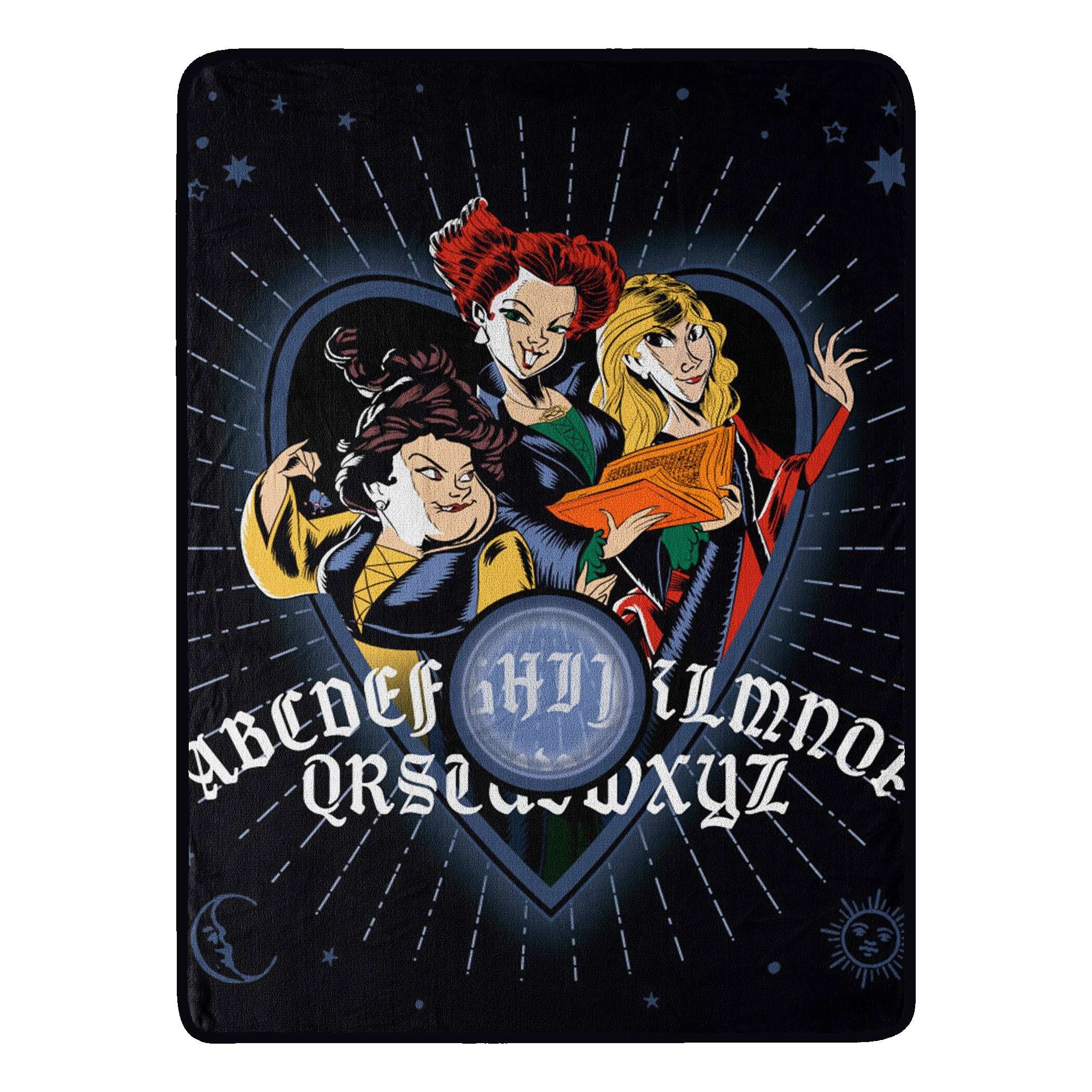 Hocus Pocus I Heart Hocus Micro Raschel Throw 46 x 60 Black