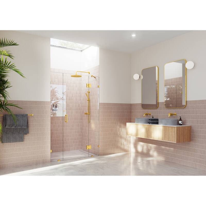 Glass Warehouse GHF-53.75 Stellar 78" High x 53-3/4" Wide Hinged - Satin Brass