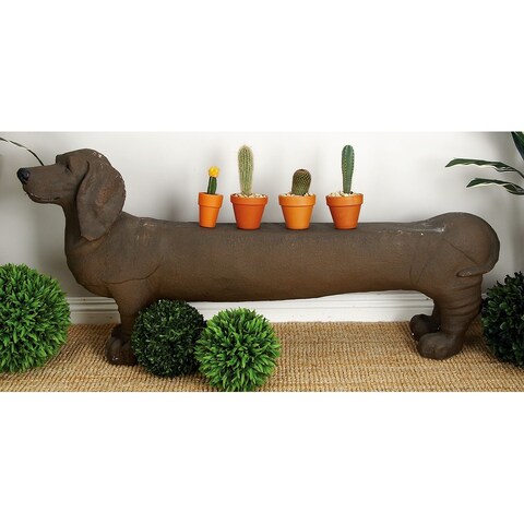 Polystone Farmhouse Garden Sculpture Dogs 25 x 55 x 10 - 55 x 10 x 25