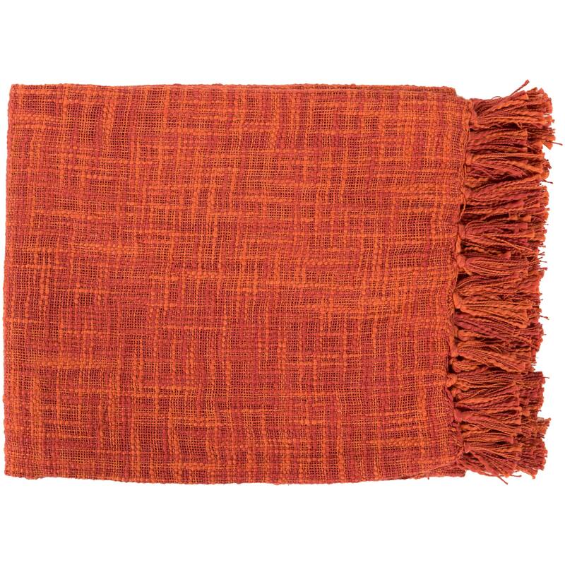 Artistic Weavers Newquay Woven Cotton Throw (49" x 59") - Rust