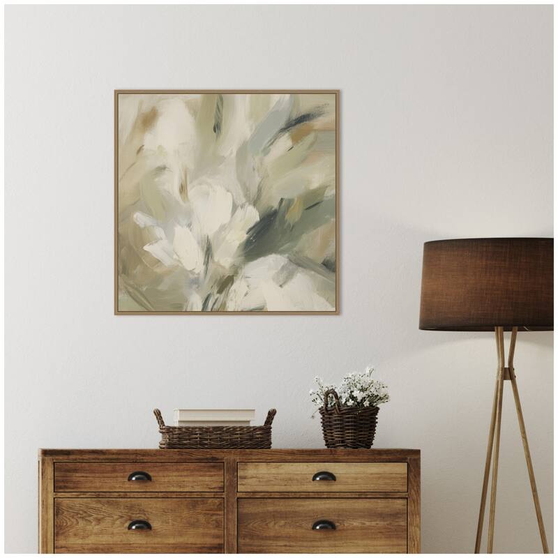 Kate and Laurel Olive Bloom No. 1 by Amy Lighthall Framed Canvas Wall Art Print