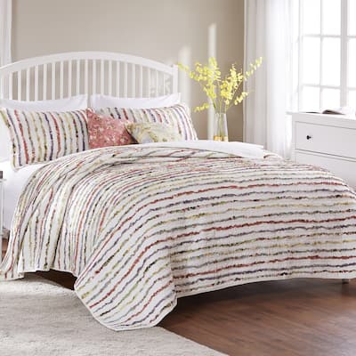 Greenland Home Fashions Bella Ruffle Quilt Set with Decorative Pillows