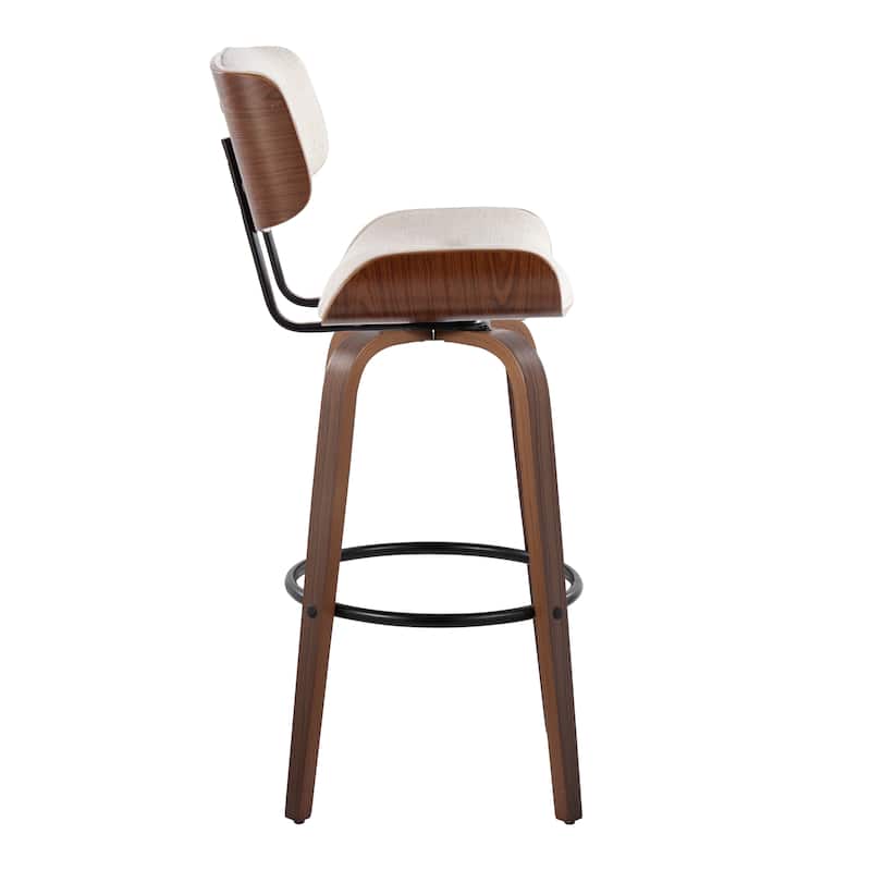 Carson Carrington Leksand 30" Fixed-Height Bar Stool with Bent Wood Legs (Set of 2)