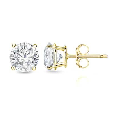 Auriya 18k Gold 1 1/4ct TW Clarity-enhanced Diamond Stud Earrings (G-H, I2-I3)