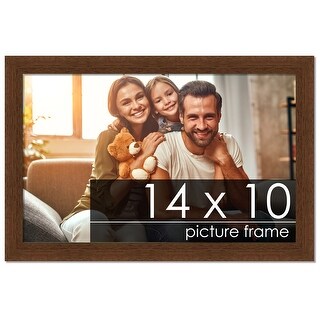 14x10 Traditional Walnut Complete Wood Picture Frame with UV Acrylic ...
