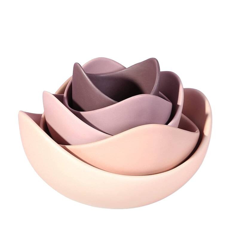 Salad Decorative Bowls Lotus Shaped Pasta Bowls Dishwasher & Microwave Safe, Unique Angled Ceramic Bowls Ideal for Restaurant - Purple