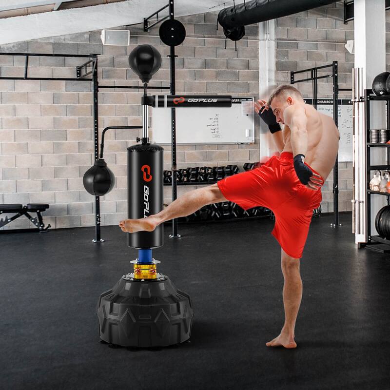 Goplus Boxing Speed Trainer Freestanding Fillable 360° Spinning Bar - See Details