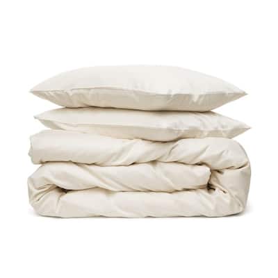 A1HC 100% Organic Cotton Duvet Set, 300 Thread Count 2-Piece GOTS Certified OEKO-TEX Certified, Soft & Silky Sateen Weave