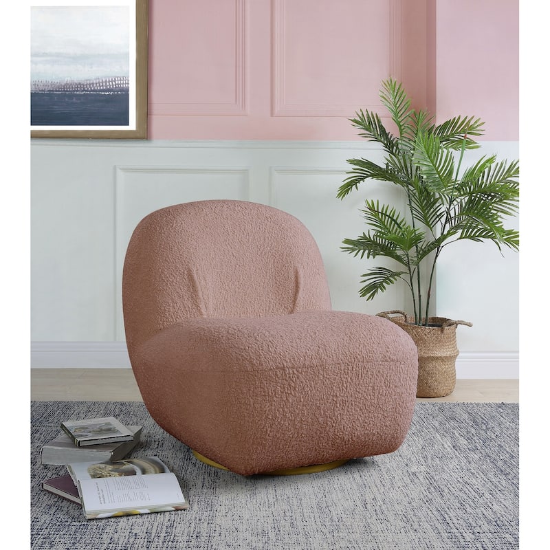 Upholstered Accent Swivel Chair - Pink