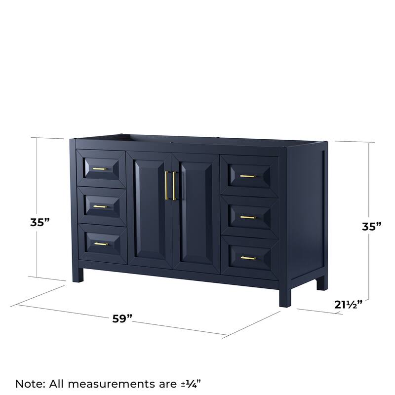 Wyndham Collection Daria 59" Single Free Standing Vanity Cabinet -