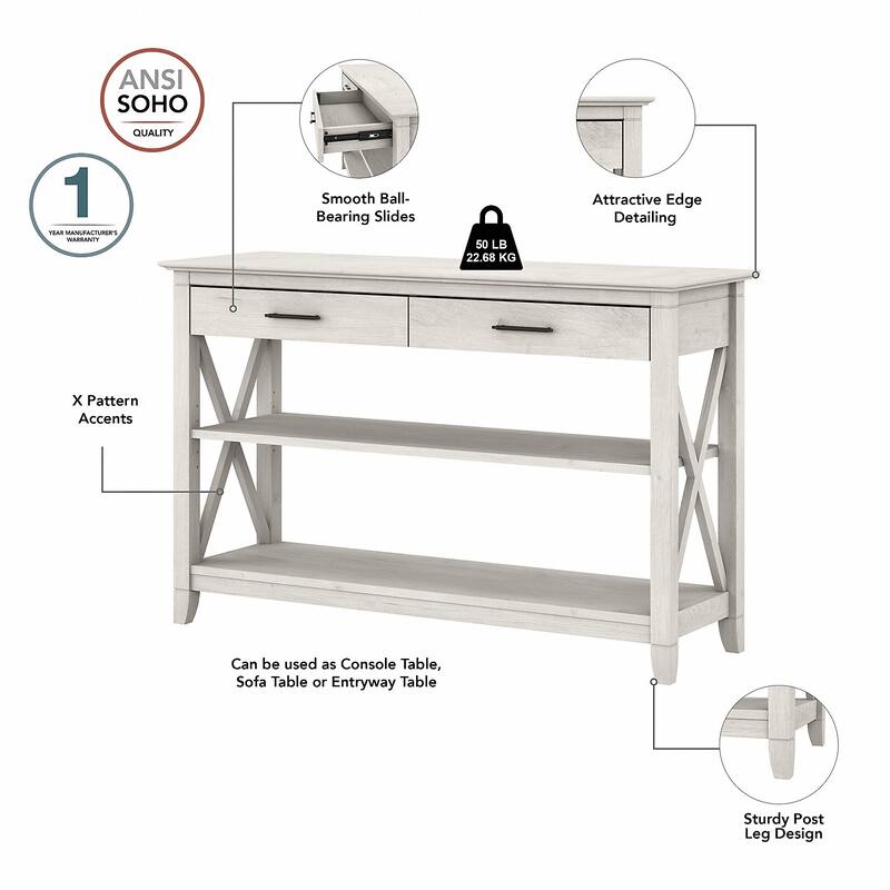 Console Table with Drawers and Shelves