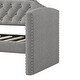 preview thumbnail 9 of 8, Gray Twin Upholstered Daybed Button Tufting Frame Sofa Bed with Trundle and Silver Nail Head Trim, Curved Arms for Guest Room