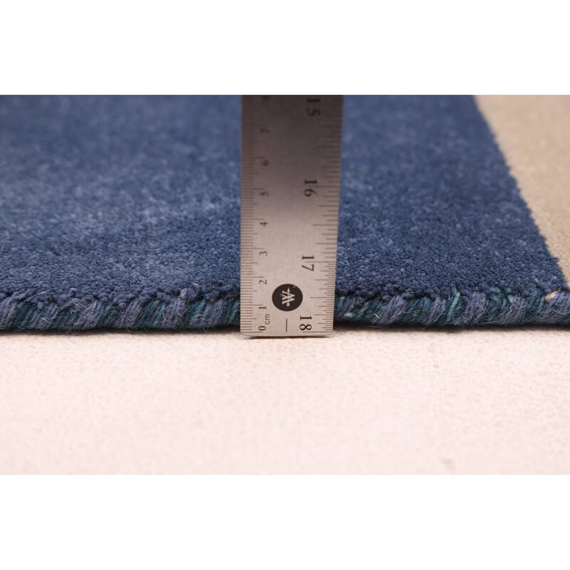ECARPETGALLERY Hand Loomed Kashkuli Gabbeh Grey, Navy Wool Rug - 6'7 x 9'9