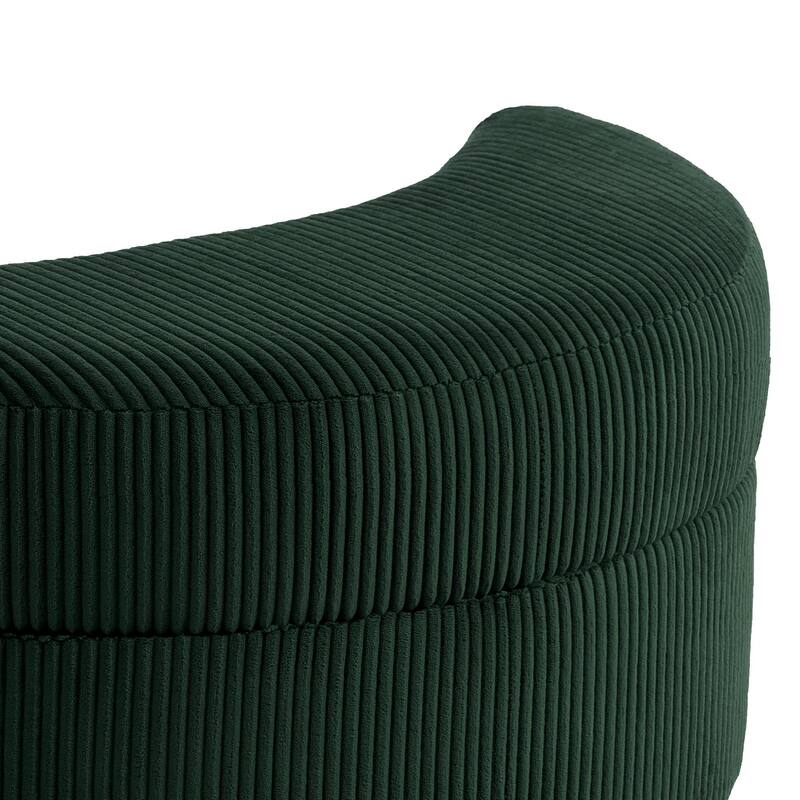 Moon Crescent Storage Upholstered Ottoman