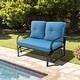 preview thumbnail 24 of 22, 2-Person Patio Glider Bench Cushioned Armrest Rocking Loveseat