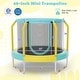 preview thumbnail 4 of 6, Mini Trampoline with Enclosure and Heavy-duty Metal Frame-Yellow - 48" x 39.5" (Dia. x H)