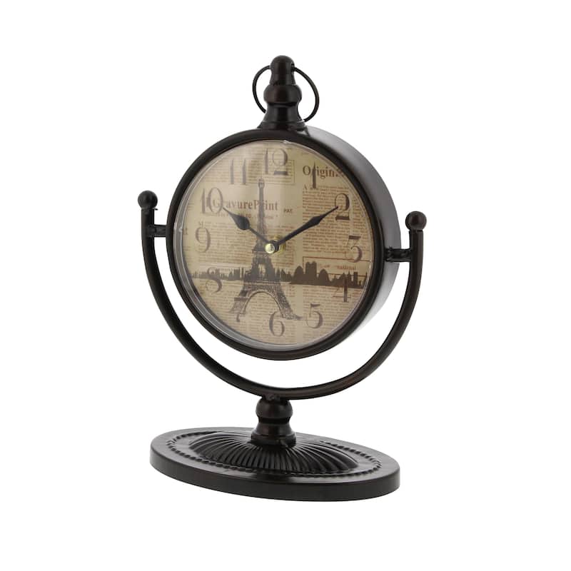 Black Metal Decorative Clock with Swing Stand (Set of 4)