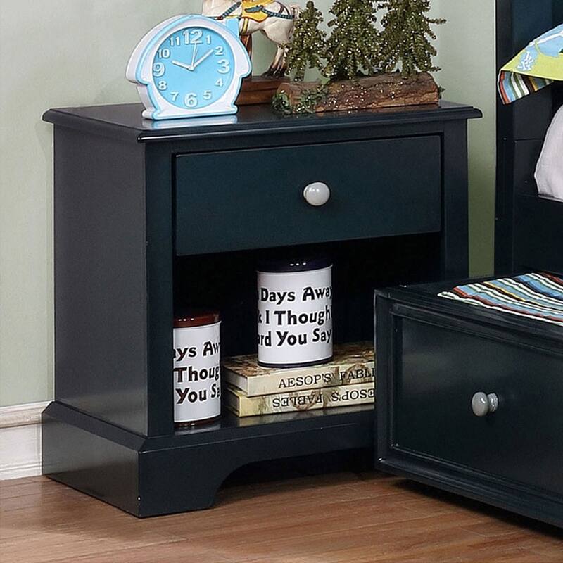 Wooden Nightstand with Bottom Shelf