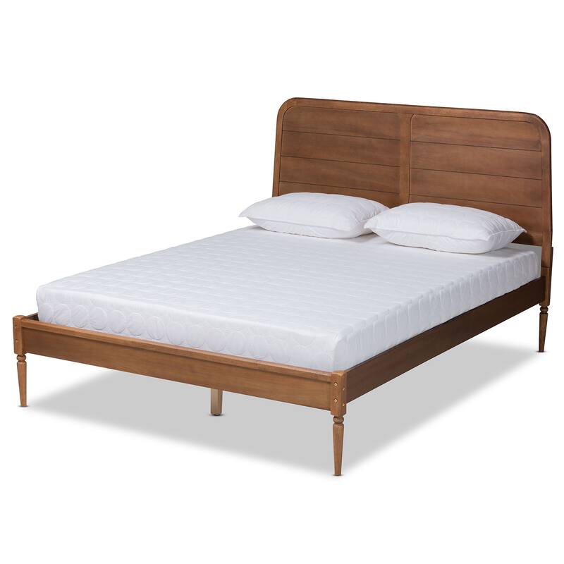 Kassidy Classic and Traditional Wood Platform Bed-Walnut Brown - Queen