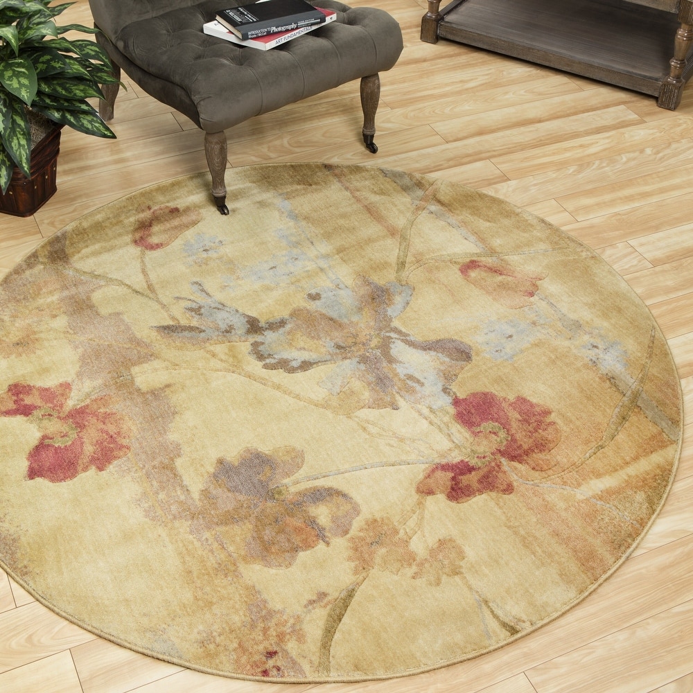 Nourison Somerset Vintage Watercolor Floral Pattern Area Rug