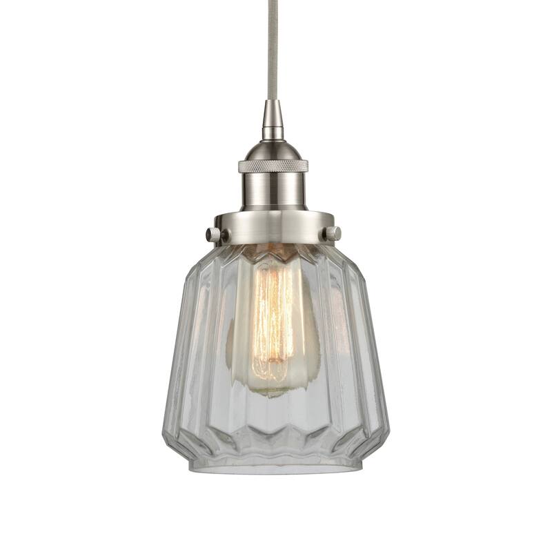 Innovations Lighting 616-1PH-12-7 Chatham Pendant Chatham 7" Wide Mini - Brushed Satin Nickel / Clear