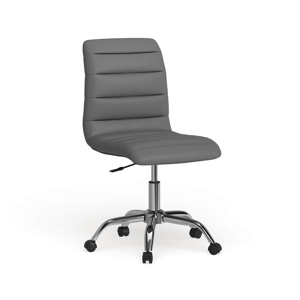 Ripple Armless Mid Back Vinyl Office Chair