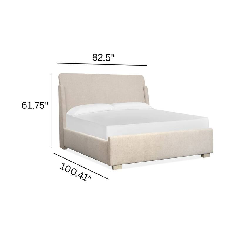Magnussen Home Lorelei Misty Cloud Upholstered Sleigh Bed
