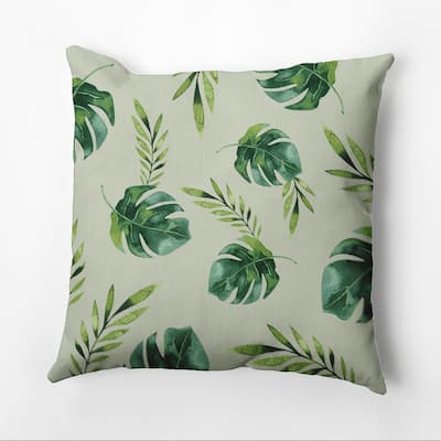 Jungle Leaf Faux Linen Pillow