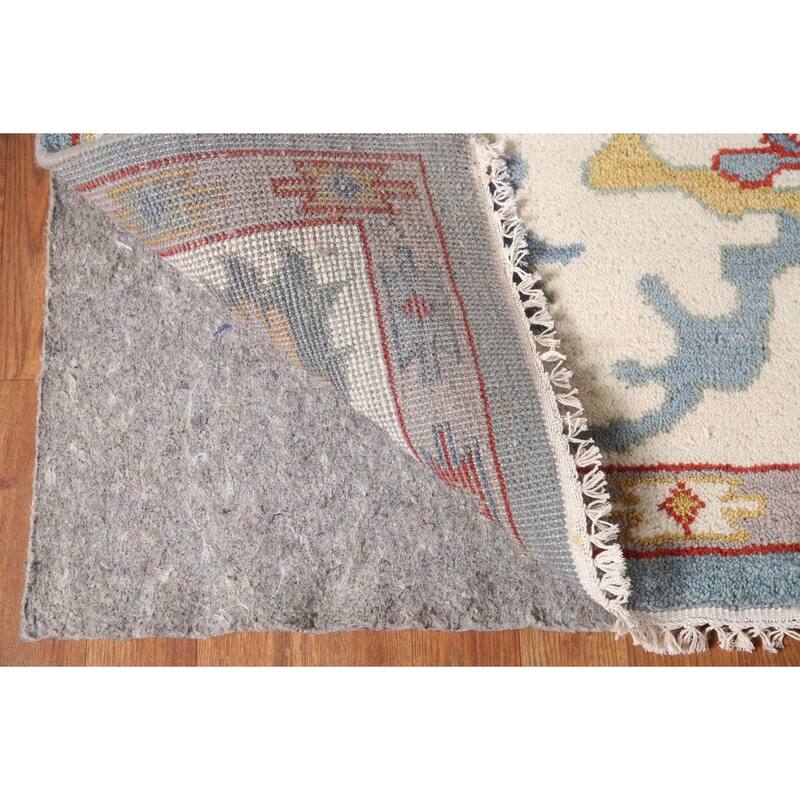 Transitional Blue Oushak Area Rug Handmade Oriental Wool Carpet - 8'1"x 9'10"