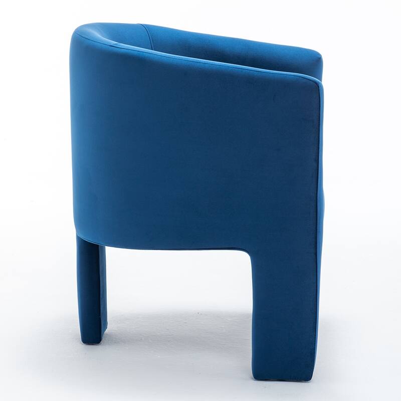 SEYNAR Modern Velvet Accent Chair, Upholstered Barrel Chair with Unique Solid Base for Living Room Soft Club Chair Set of 2