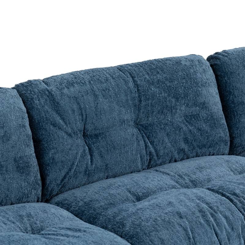 120.87" L-Shaped Upholstered Reversible 3-seat Modular Sectional Sofa with Deep Seating