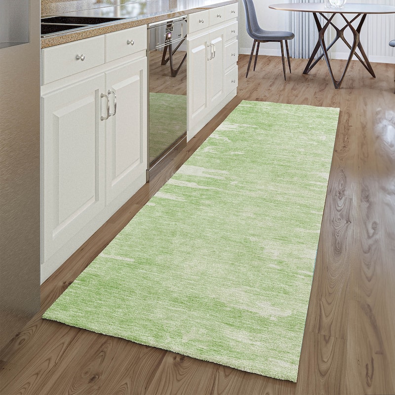 Premium Washable Super Soft Abstract Tear Mayfield Rug - Aloe - 2' 3" x 7' 6" - Runner