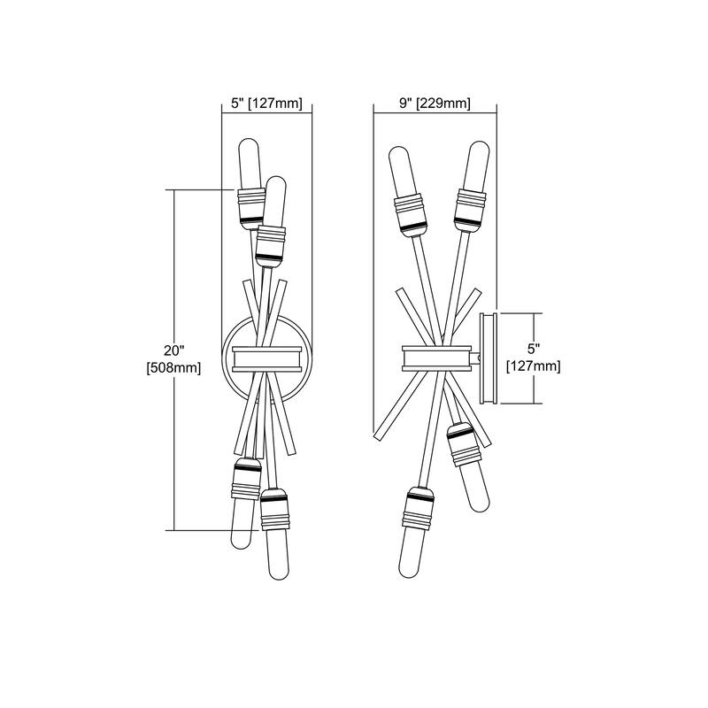 Elk Home Xenia Matte Gold 5 Inch Wide 4 Light Sconce