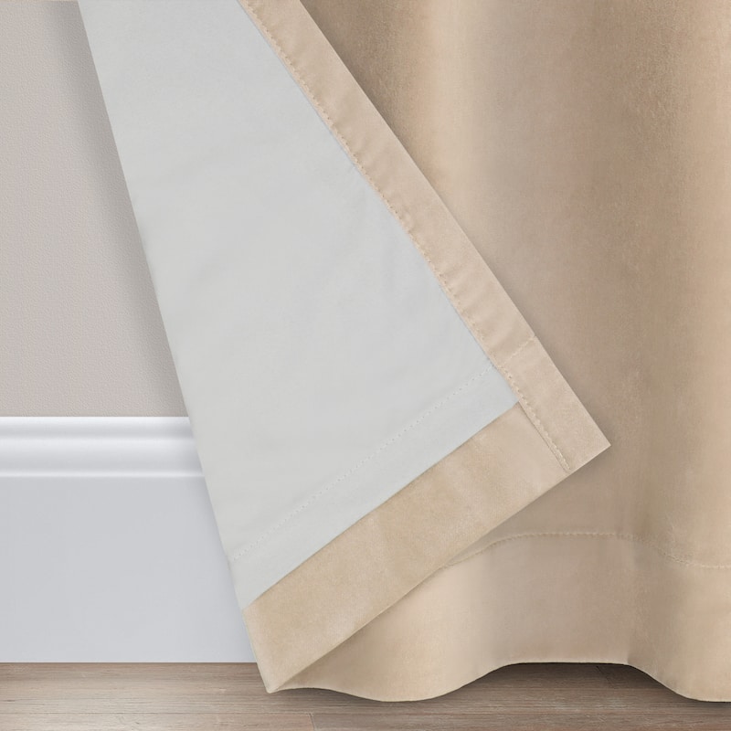 Eclipse Luxury Cotton Velvet 100% Blackout Grommet Curtain Window Panel