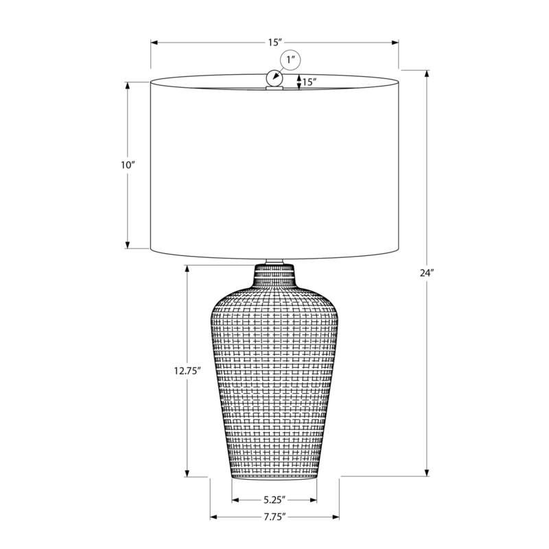 Lighting, Table Lamp, 24"h, Black Ceramic, Black Shade, Contemporary