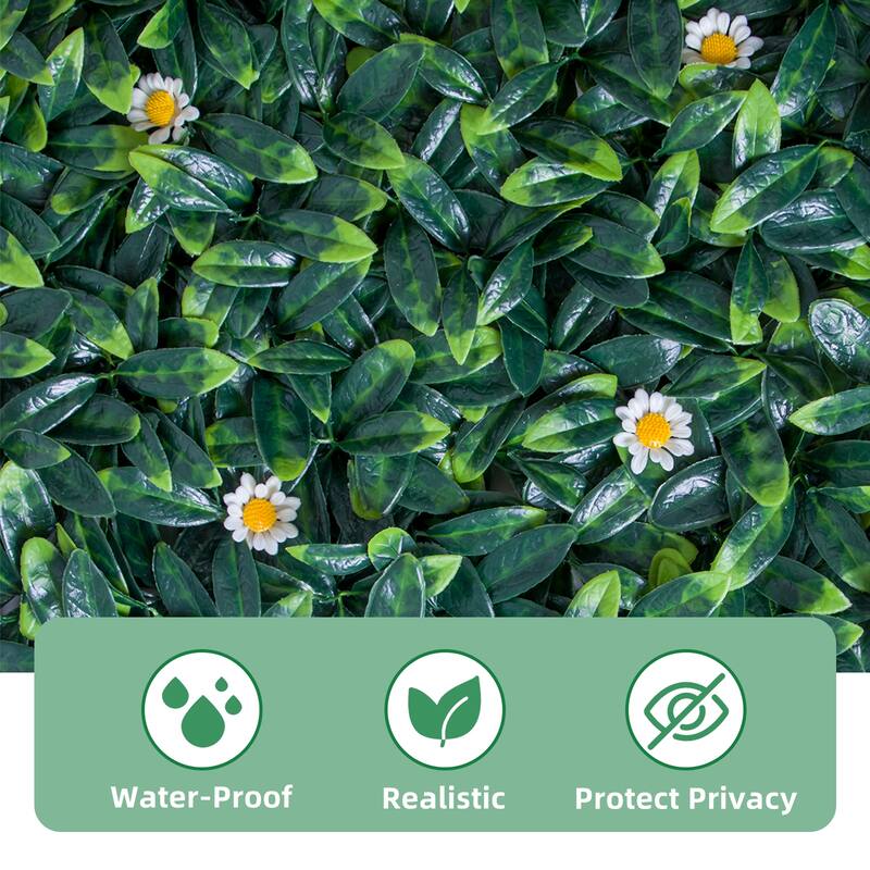 12 Pack Artificial Grass Wall Panels,20"x 20" Artificial Plant Wall Panels Fake Greenery Leaf Hedge