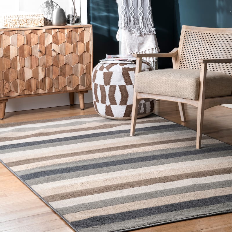 Nuloom Malani Bengal Striped Area Rug - 5' x 8' - Beige - Rectangle